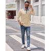 imageCOOFANDY Mens Polo Shirts Long Sleeve Casual Raglan Golf ShirtsLight Khaki