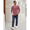 imageCOOFANDY Mens Polo Shirts Long Sleeve Casual Raglan Golf ShirtsRed