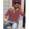 imageCOOFANDY Mens Polo Shirts Long Sleeve Casual Raglan Golf ShirtsRed