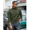 imageCOOFANDY Mens Quarter Zip Pullover Lightweight Textured Sweatshirt Long Sleeve Casual Mock Neck Polo ShirtsArmy Green