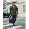 imageCOOFANDY Mens Quarter Zip Pullover Lightweight Textured Sweatshirt Long Sleeve Casual Mock Neck Polo ShirtsArmy Green