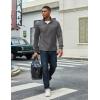 imageCOOFANDY Mens Quarter Zip Pullover Lightweight Textured Sweatshirt Long Sleeve Casual Mock Neck Polo ShirtsDark Grey