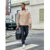 imageCOOFANDY Mens Quarter Zip Pullover Lightweight Textured Sweatshirt Long Sleeve Casual Mock Neck Polo ShirtsKhaki