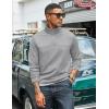 imageCOOFANDY Mens Quarter Zip Pullover Lightweight Textured Sweatshirt Long Sleeve Casual Mock Neck Polo ShirtsLight Grey
