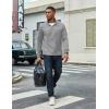 imageCOOFANDY Mens Quarter Zip Pullover Lightweight Textured Sweatshirt Long Sleeve Casual Mock Neck Polo ShirtsLight Grey