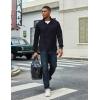 imageCOOFANDY Mens Quarter Zip Pullover Lightweight Textured Sweatshirt Long Sleeve Casual Mock Neck Polo ShirtsNavy Blue