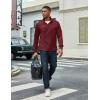 imageCOOFANDY Mens Quarter Zip Pullover Lightweight Textured Sweatshirt Long Sleeve Casual Mock Neck Polo ShirtsWine Red