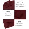 imageCOOFANDY Mens Quarter Zip Pullover Lightweight Textured Sweatshirt Long Sleeve Casual Mock Neck Polo ShirtsWine Red