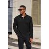 imageCOOFANDY Mens Quarter Zip Pullover Long Sleeve Mock Turtleneck Sweatshirts Thermal Workout Golf Polo ShirtBlack