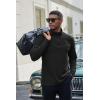 imageCOOFANDY Mens Quarter Zip Pullover Long Sleeve Mock Turtleneck Sweatshirts Thermal Workout Golf Polo ShirtBlack