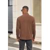 imageCOOFANDY Mens Quarter Zip Pullover Long Sleeve Mock Turtleneck Sweatshirts Thermal Workout Golf Polo ShirtBrown