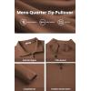 imageCOOFANDY Mens Quarter Zip Pullover Long Sleeve Mock Turtleneck Sweatshirts Thermal Workout Golf Polo ShirtBrown