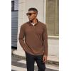 imageCOOFANDY Mens Quarter Zip Pullover Long Sleeve Mock Turtleneck Sweatshirts Thermal Workout Golf Polo ShirtBrown