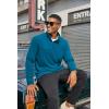 imageCOOFANDY Mens Quarter Zip Pullover Long Sleeve Mock Turtleneck Sweatshirts Thermal Workout Golf Polo ShirtDark Blue
