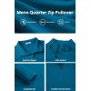 imageCOOFANDY Mens Quarter Zip Pullover Long Sleeve Mock Turtleneck Sweatshirts Thermal Workout Golf Polo ShirtDark Blue