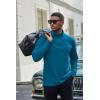 imageCOOFANDY Mens Quarter Zip Pullover Long Sleeve Mock Turtleneck Sweatshirts Thermal Workout Golf Polo ShirtDark Blue