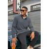 imageCOOFANDY Mens Quarter Zip Pullover Long Sleeve Mock Turtleneck Sweatshirts Thermal Workout Golf Polo ShirtDeep Grey