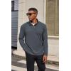 imageCOOFANDY Mens Quarter Zip Pullover Long Sleeve Mock Turtleneck Sweatshirts Thermal Workout Golf Polo ShirtDeep Grey