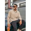 imageCOOFANDY Mens Quarter Zip Pullover Long Sleeve Mock Turtleneck Sweatshirts Thermal Workout Golf Polo ShirtKhaki