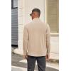 imageCOOFANDY Mens Quarter Zip Pullover Long Sleeve Mock Turtleneck Sweatshirts Thermal Workout Golf Polo ShirtKhaki