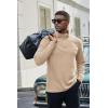 imageCOOFANDY Mens Quarter Zip Pullover Long Sleeve Mock Turtleneck Sweatshirts Thermal Workout Golf Polo ShirtKhaki