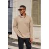 imageCOOFANDY Mens Quarter Zip Pullover Long Sleeve Mock Turtleneck Sweatshirts Thermal Workout Golf Polo ShirtKhaki