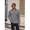 imageCOOFANDY Mens Quarter Zip Pullover Long Sleeve Mock Turtleneck Sweatshirts Thermal Workout Golf Polo ShirtLight Grey
