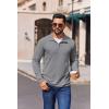 imageCOOFANDY Mens Quarter Zip Pullover Long Sleeve Mock Turtleneck Sweatshirts Thermal Workout Golf Polo ShirtLight Grey