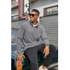 imageCOOFANDY Mens Quarter Zip Pullover Long Sleeve Mock Turtleneck Sweatshirts Thermal Workout Golf Polo ShirtLight Grey
