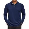 imageCOOFANDY Mens Quarter Zip Pullover Long Sleeve Mock Turtleneck Sweatshirts Thermal Workout Golf Polo ShirtNavy Blue