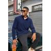 imageCOOFANDY Mens Quarter Zip Pullover Long Sleeve Mock Turtleneck Sweatshirts Thermal Workout Golf Polo ShirtNavy Blue