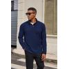 imageCOOFANDY Mens Quarter Zip Pullover Long Sleeve Mock Turtleneck Sweatshirts Thermal Workout Golf Polo ShirtNavy Blue