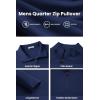 imageCOOFANDY Mens Quarter Zip Pullover Long Sleeve Mock Turtleneck Sweatshirts Thermal Workout Golf Polo ShirtNavy Blue