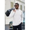 imageCOOFANDY Mens Quarter Zip Pullover Long Sleeve Mock Turtleneck Sweatshirts Thermal Workout Golf Polo ShirtWhite