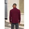 imageCOOFANDY Mens Quarter Zip Pullover Long Sleeve Mock Turtleneck Sweatshirts Thermal Workout Golf Polo ShirtWine Red