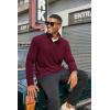 imageCOOFANDY Mens Quarter Zip Pullover Long Sleeve Mock Turtleneck Sweatshirts Thermal Workout Golf Polo ShirtWine Red