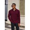 imageCOOFANDY Mens Quarter Zip Pullover Long Sleeve Mock Turtleneck Sweatshirts Thermal Workout Golf Polo ShirtWine Red