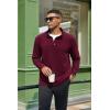 imageCOOFANDY Mens Quarter Zip Pullover Long Sleeve Mock Turtleneck Sweatshirts Thermal Workout Golf Polo ShirtWine Red