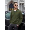 imageCOOFANDY Mens Quarter Zip Pullover Mock Neck Sweatshirt Long Sleeve Sweater Polo Half Zip Pullover with PocketArmy Green