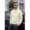 imageCOOFANDY Mens Quarter Zip Pullover Mock Neck Sweatshirt Long Sleeve Sweater Polo Half Zip Pullover with PocketBeige