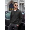 imageCOOFANDY Mens Quarter Zip Pullover Mock Neck Sweatshirt Long Sleeve Sweater Polo Half Zip Pullover with PocketBlack