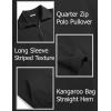 imageCOOFANDY Mens Quarter Zip Pullover Mock Neck Sweatshirt Long Sleeve Sweater Polo Half Zip Pullover with PocketBlack