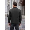 imageCOOFANDY Mens Quarter Zip Pullover Mock Neck Sweatshirt Long Sleeve Sweater Polo Half Zip Pullover with PocketBlack