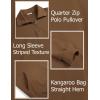 imageCOOFANDY Mens Quarter Zip Pullover Mock Neck Sweatshirt Long Sleeve Sweater Polo Half Zip Pullover with PocketBrown