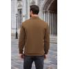 imageCOOFANDY Mens Quarter Zip Pullover Mock Neck Sweatshirt Long Sleeve Sweater Polo Half Zip Pullover with PocketBrown