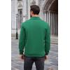 imageCOOFANDY Mens Quarter Zip Pullover Mock Neck Sweatshirt Long Sleeve Sweater Polo Half Zip Pullover with PocketDark Green