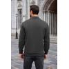 imageCOOFANDY Mens Quarter Zip Pullover Mock Neck Sweatshirt Long Sleeve Sweater Polo Half Zip Pullover with PocketDark Grey