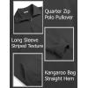 imageCOOFANDY Mens Quarter Zip Pullover Mock Neck Sweatshirt Long Sleeve Sweater Polo Half Zip Pullover with PocketDark Grey
