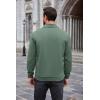 imageCOOFANDY Mens Quarter Zip Pullover Mock Neck Sweatshirt Long Sleeve Sweater Polo Half Zip Pullover with PocketGreen