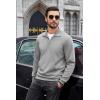 imageCOOFANDY Mens Quarter Zip Pullover Mock Neck Sweatshirt Long Sleeve Sweater Polo Half Zip Pullover with PocketGrey